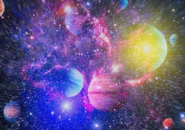 Güzel bulutsu, yıldızlar ve galaksiler. Nasa tarafından döşenmiş bu görüntü unsurları.