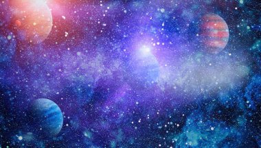 Güzel bulutsu, yıldızlar ve galaksiler. Nasa tarafından döşenmiş bu görüntü unsurları.