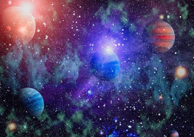 Güzel bulutsu, yıldızlar ve galaksiler. Nasa tarafından döşenmiş bu görüntü unsurları.