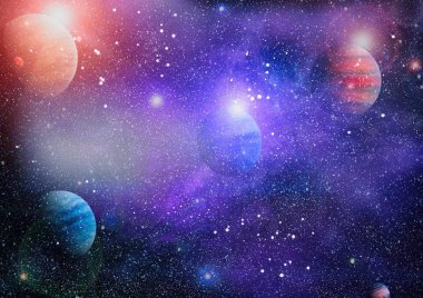 Güzel bulutsu, yıldızlar ve galaksiler. Nasa tarafından döşenmiş bu görüntü unsurları.