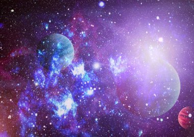 Fütürist soyut alan arkaplanı. Yıldızlı ve nebulalı gece gökyüzü. Bu görüntünün elementleri NASA tarafından desteklenmektedir