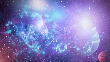 Fütürist soyut alan arkaplanı. Yıldızlı ve nebulalı gece gökyüzü. Bu görüntünün elementleri NASA tarafından desteklenmektedir