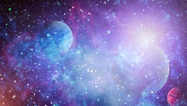 Fütürist soyut alan arkaplanı. Yıldızlı ve nebulalı gece gökyüzü. Bu görüntünün elementleri NASA tarafından desteklenmektedir