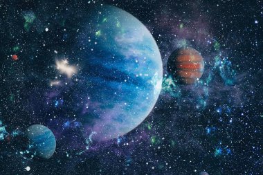 Patlama süpernovası. Parlak Yıldız Nebulası. Uzak galaksi. Soyut görüntü. Bu görüntünün elementleri NASA tarafından desteklenmektedir.