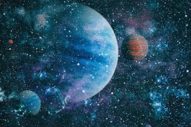 Patlama süpernovası. Parlak Yıldız Nebulası. Uzak galaksi. Soyut görüntü. Bu görüntünün elementleri NASA tarafından desteklenmektedir.