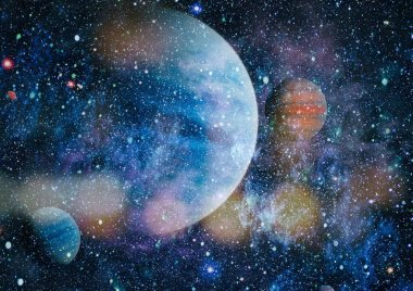 Patlama süpernovası. Parlak Yıldız Nebulası. Uzak galaksi. Soyut görüntü. Bu görüntünün elementleri NASA tarafından desteklenmektedir.