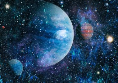 Patlama süpernovası. Parlak Yıldız Nebulası. Uzak galaksi. Soyut görüntü. Bu görüntünün elementleri NASA tarafından desteklenmektedir.