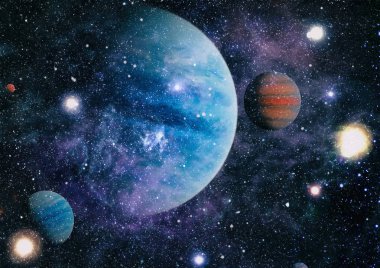 Patlama süpernovası. Parlak Yıldız Nebulası. Uzak galaksi. Soyut görüntü. Bu görüntünün elementleri NASA tarafından desteklenmektedir.