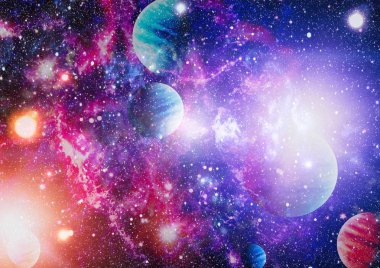 Renkli derin uzay. Evren kavramı arka plan. Nasa tarafından döşenmiş bu görüntü unsurları