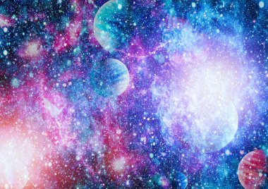 Renkli derin uzay. Evren kavramı arka plan. Nasa tarafından döşenmiş bu görüntü unsurları