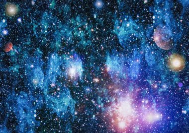 Renkli derin uzay. Evren kavramı arka plan. Nasa tarafından döşenmiş bu görüntü unsurları