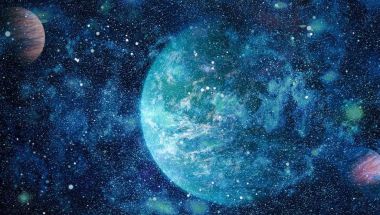 Evrendeki sonsuz uzay alanının küçük bir parçası. 