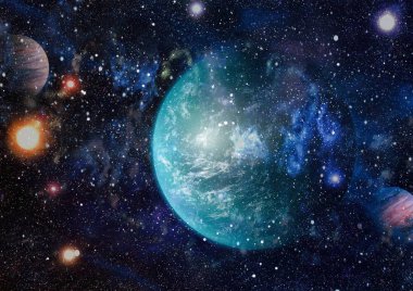 Evrendeki sonsuz uzay alanının küçük bir parçası. 