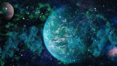 Evrendeki sonsuz uzay alanının küçük bir parçası. 