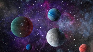 Evrendeki sonsuz uzay alanının küçük bir parçası. 