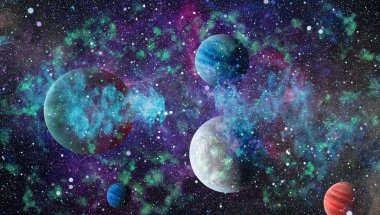 Evrendeki sonsuz uzay alanının küçük bir parçası. 