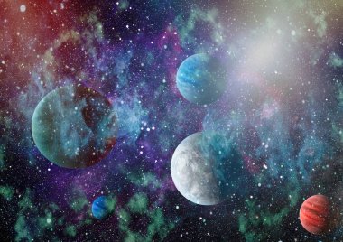 Evrendeki sonsuz uzay alanının küçük bir parçası. 