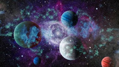 Evrendeki sonsuz uzay alanının küçük bir parçası. 