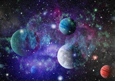 Evrendeki sonsuz uzay alanının küçük bir parçası. 