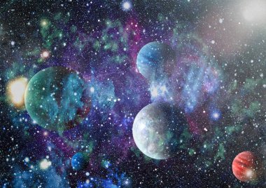 Evrendeki sonsuz uzay alanının küçük bir parçası. 