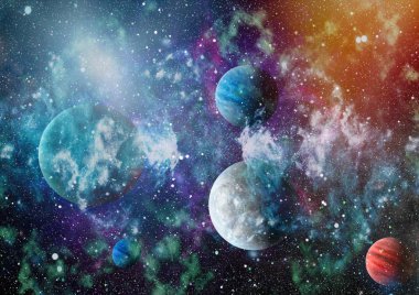 Evrendeki sonsuz uzay alanının küçük bir parçası. 