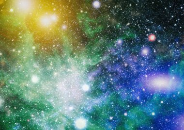 Uzaydaki gezegenler, yıldızlar ve galaksiler uzay keşiflerinin güzelliğini gösteriyor. NASA tarafından döşenmiş elementler