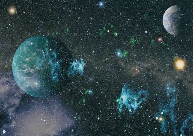 Uzaydaki gezegenler, yıldızlar ve galaksiler uzay keşiflerinin güzelliğini gösteriyor. NASA tarafından döşenmiş elementler