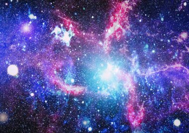 Fütürist soyut alan arkaplanı. Yıldızlı ve nebulalı gece gökyüzü. Bu görüntünün elementleri NASA tarafından desteklenmektedir