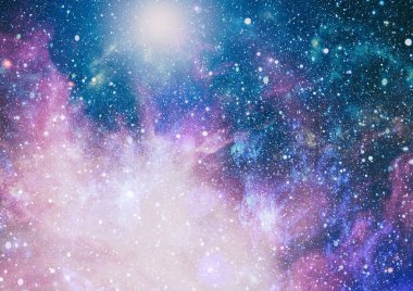 Fütürist soyut alan arkaplanı. Yıldızlı ve nebulalı gece gökyüzü. Bu görüntünün elementleri NASA tarafından desteklenmektedir