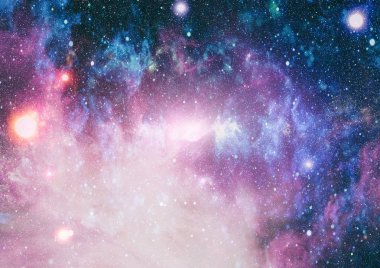 Fütürist soyut alan arkaplanı. Yıldızlı ve nebulalı gece gökyüzü. Bu görüntünün elementleri NASA tarafından desteklenmektedir