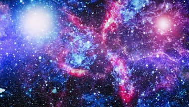 Fütürist soyut alan arkaplanı. Yıldızlı ve nebulalı gece gökyüzü. Bu görüntünün elementleri NASA tarafından desteklenmektedir