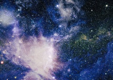 Fütürist soyut alan arkaplanı. Yıldızlı ve nebulalı gece gökyüzü. Bu görüntünün elementleri NASA tarafından desteklenmektedir