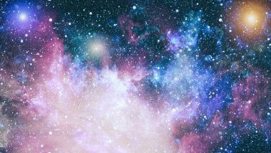 Fütürist soyut alan arkaplanı. Yıldızlı ve nebulalı gece gökyüzü. Bu görüntünün elementleri NASA tarafından desteklenmektedir