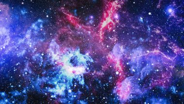 Fütürist soyut alan arkaplanı. Yıldızlı ve nebulalı gece gökyüzü. Bu görüntünün elementleri NASA tarafından desteklenmektedir