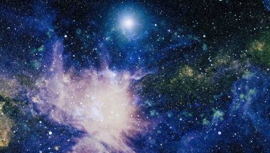 Fütürist soyut alan arkaplanı. Yıldızlı ve nebulalı gece gökyüzü. Bu görüntünün elementleri NASA tarafından desteklenmektedir