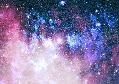 Fütürist soyut alan arkaplanı. Yıldızlı ve nebulalı gece gökyüzü. Bu görüntünün elementleri NASA tarafından desteklenmektedir