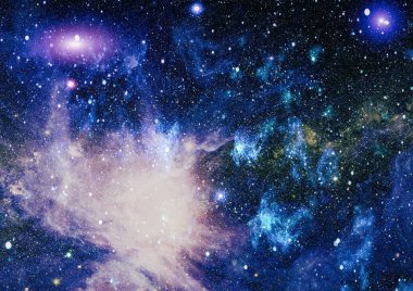 Fütürist soyut alan arkaplanı. Yıldızlı ve nebulalı gece gökyüzü. Bu görüntünün elementleri NASA tarafından desteklenmektedir