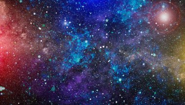 Fütürist soyut alan arkaplanı. Yıldızlı ve nebulalı gece gökyüzü. Bu görüntünün elementleri NASA tarafından desteklenmektedir