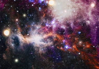 Fütürist soyut alan arkaplanı. Yıldızlı ve nebulalı gece gökyüzü. Bu görüntünün elementleri NASA tarafından desteklenmektedir