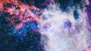 Fütürist soyut alan arkaplanı. Yıldızlı ve nebulalı gece gökyüzü. Bu görüntünün elementleri NASA tarafından desteklenmektedir