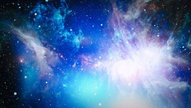 Fütürist soyut alan arkaplanı. Yıldızlı ve nebulalı gece gökyüzü. Bu görüntünün elementleri NASA tarafından desteklenmektedir
