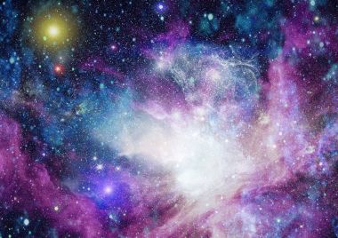 Fütürist soyut alan arkaplanı. Yıldızlı ve nebulalı gece gökyüzü. Bu görüntünün elementleri NASA tarafından desteklenmektedir