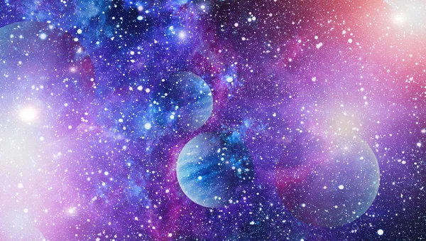 Uzaydaki gezegenler, yıldızlar ve galaksiler uzay keşiflerinin güzelliğini gösteriyor. NASA tarafından döşenmiş elementler