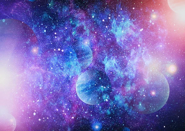 Renkli derin uzay. Evren kavramı arka plan. Nasa tarafından döşenmiş bu görüntü unsurları