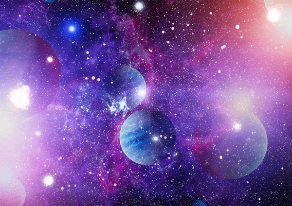 Renkli derin uzay. Evren kavramı arka plan. Nasa tarafından döşenmiş bu görüntü unsurları