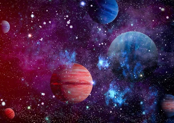 Renkli derin uzay. Evren kavramı arka plan. Nasa tarafından döşenmiş bu görüntü unsurları