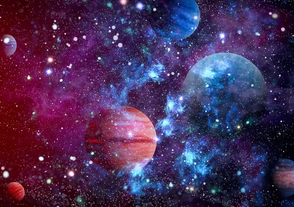 Renkli derin uzay. Evren kavramı arka plan. Nasa tarafından döşenmiş bu görüntü unsurları