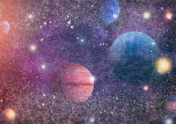 Renkli derin uzay. Evren kavramı arka plan. Nasa tarafından döşenmiş bu görüntü unsurları