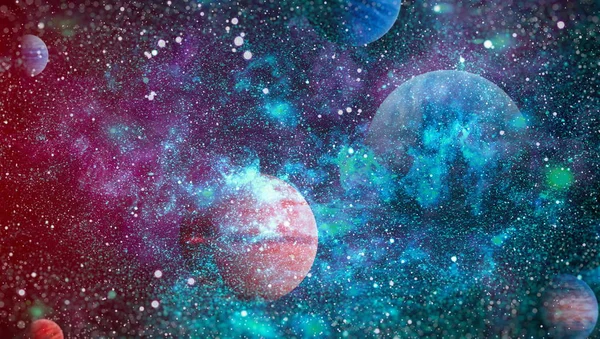 Renkli derin uzay. Evren kavramı arka plan. Nasa tarafından döşenmiş bu görüntü unsurları