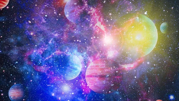 Güzel bulutsu, yıldızlar ve galaksiler. Nasa tarafından döşenmiş bu görüntü unsurları.